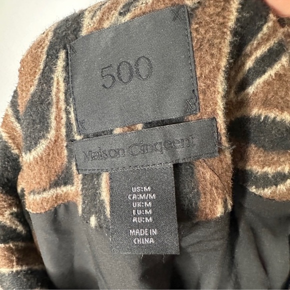 500 Maison Cinqcent Animal Printed Drop Shoulder Jacket Medium - Picture 10 of 12